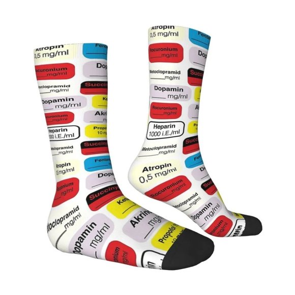 Doctor Medical Nurse Hospital Anesthesia Medication Unisex Winter Socks … - Picture 5 of 9